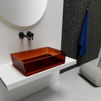 Раковина Abber Kristall AT2803Opal, 60 х 40 см, накладная, прозрачная, коричневая