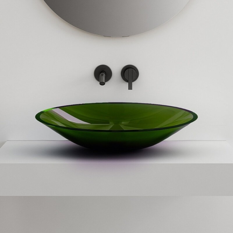 Раковина Abber Kristall AT2812Emerald, 55 х 15 см, накладная, цвет зеленый