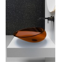 Раковина Abber Kristall AT2812Opal, 55 х 15 см, накладная, прозрачная коричневая