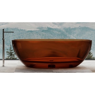 Ванна прозрачная Abber Kristall 165 x 78 см отдельностоящая, коричневый, AT9701Opal