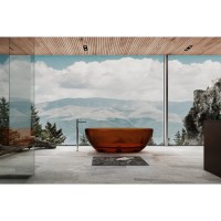 Ванна прозрачная Abber Kristall 165 x 78 см отдельностоящая, коричневый, AT9701Opal