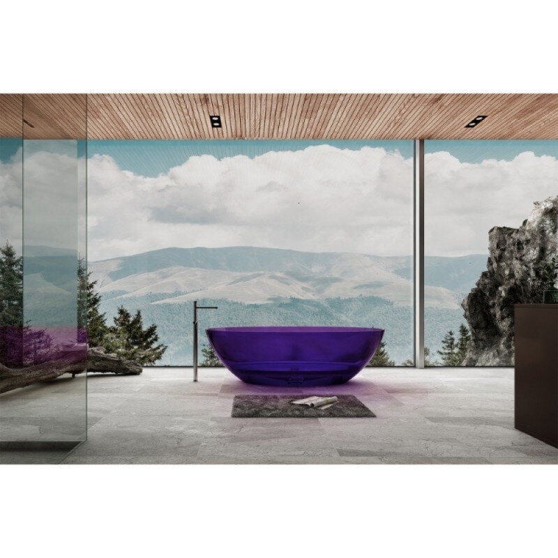 Прозрачная ванна Abber Kristall 180 х 85 см, фиолетовая, AT9702Amethyst