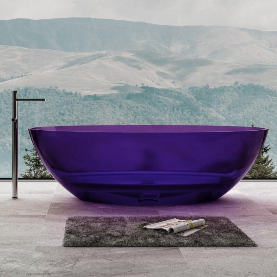 Прозрачная ванна Abber Kristall 180 х 85 см, фиолетовая, AT9702Amethyst