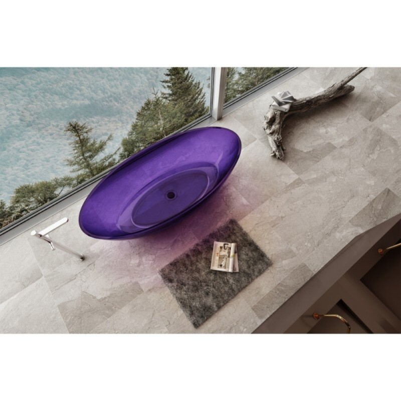 Прозрачная ванна Abber Kristall 180 х 85 см, фиолетовая, AT9702Amethyst