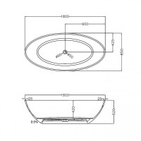 Прозрачная ванна Abber Kristall 180 х 85 см, бирюзовая, AT9702Aquamarin