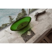 Прозрачная ванна Abber Kristall 180 х 85 см, зеленая, AT9702Emerald