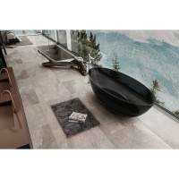 Ванна прозрачная Abber Kristall 180 x 85 см отдельностоящая, черный, AT9702Onyx