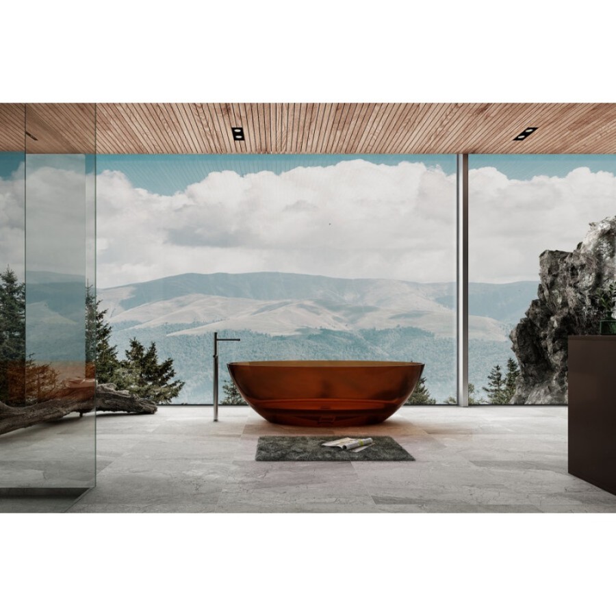 Ванна прозрачная Abber Kristall 180 x 85 см отдельностоящая, коричневый, AT9702Opal