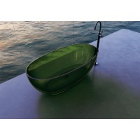 Прозрачная ванна Abber Kristall 170 х 75 см, зеленая, AT9703Emerald