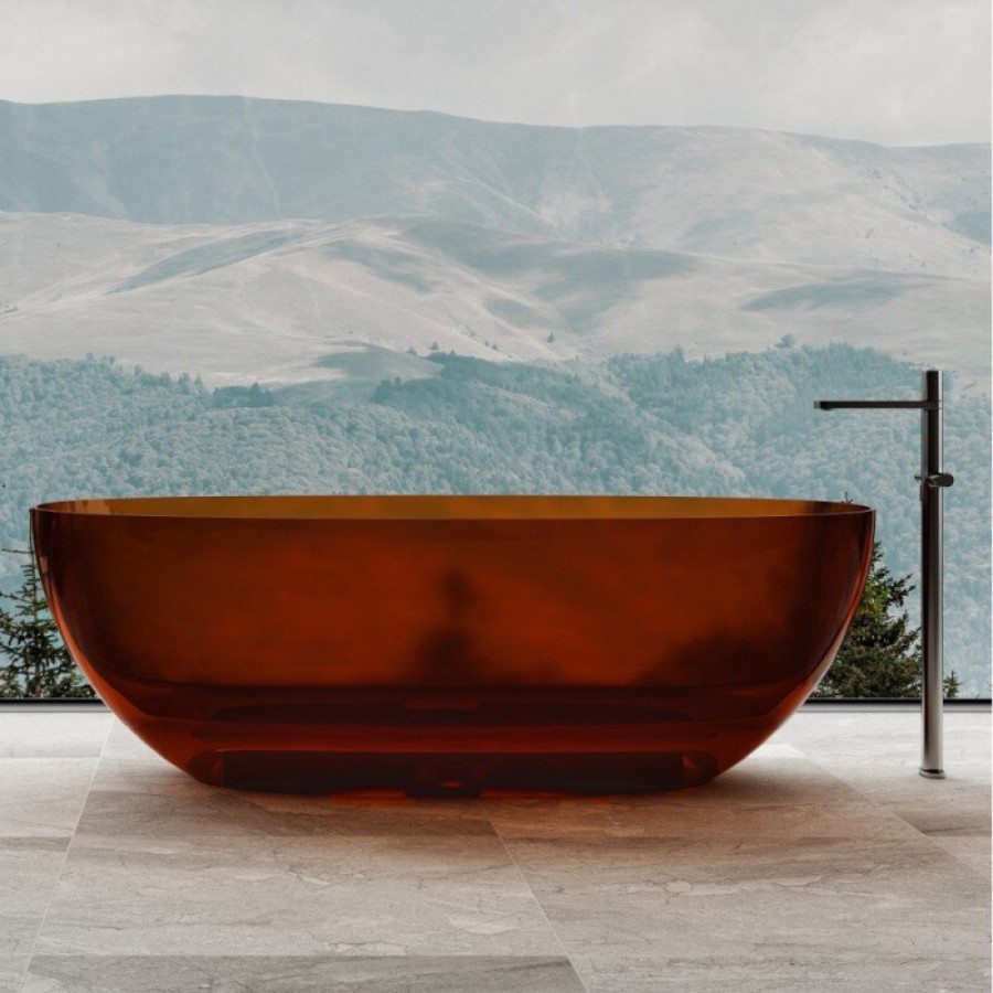 Прозрачная ванна Abber Kristall 170 х 75 см, коричневая, AT9703Opal