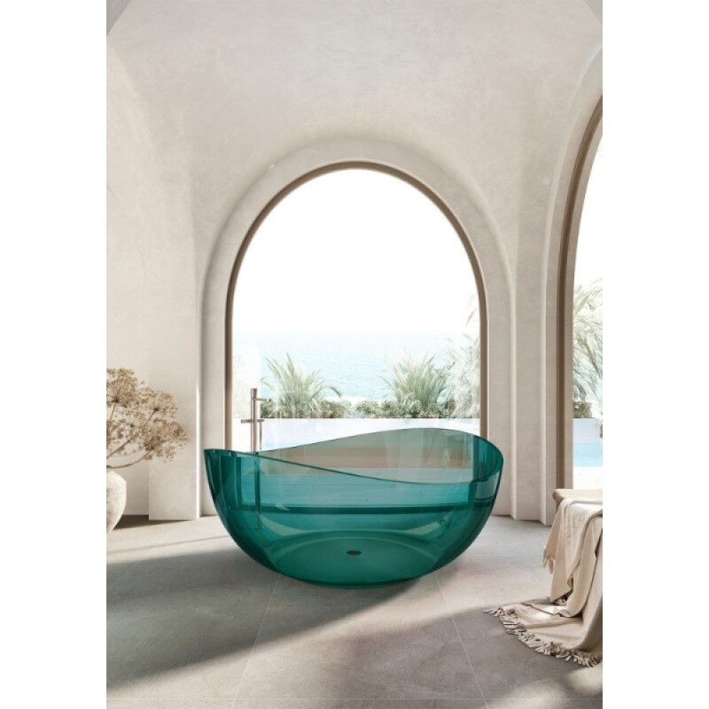 Прозрачная ванна Abber Kristall 150 х 150 см, бирюзовый, AT9705Aquamarin