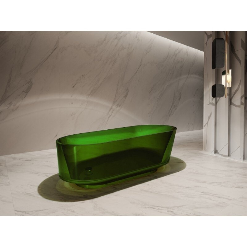 Прозрачная ванна Abber Kristall 170 х 80 см, зеленая, AT9706Emerald