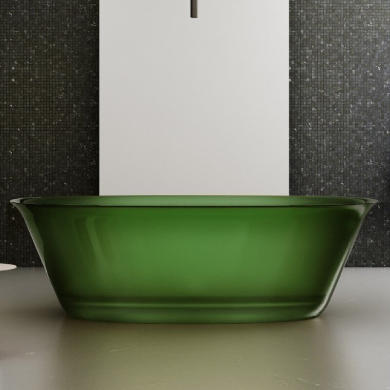 Прозрачная ванна Abber Kristall 170 х 75 см, зеленая, AT9707Emerald