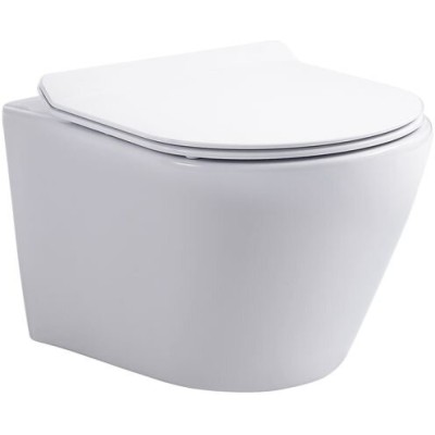 Подвесной безободковый унитаз Aquanet Tornado ATAGO W Short T 332173, крышка микролифт, цвет белый