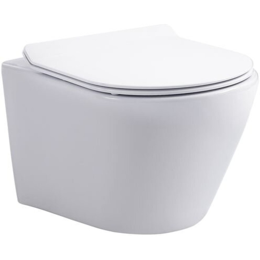 Подвесной безободковый унитаз Aquanet Tornado ATAGO W Short T 332173, крышка микролифт, цвет белый