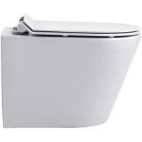 Подвесной безободковый унитаз Aquanet Tornado ATAGO W Short T 332173, крышка микролифт, цвет белый