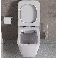 Инсталляция Agger ATI04100+APB244, с подвесным безободковым унитазом, сиденье микролифт, клавиша смыва черная матовая