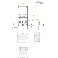 Инсталляция с биде Agger ATI04310, комплект, белый