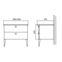 Тумба под раковину BelBagno Atria BelBagno Atria ATRIA-850-2C-SO-BL, Bianco Lucido