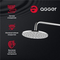 Верхний душ Agger Breeze ATS01, 22.5x22.5 см, 1 режим струи, хром