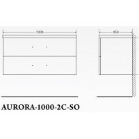 Тумба под раковину BelBagno Aurora AURORA-1000-2C-SO-PB подвесная (2 ящ.)