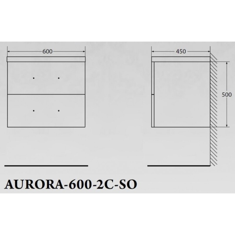 Тумба под раковину BelBagno Aurora AURORA-600-2C-SO-BL подвесная (2 ящ.)
