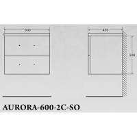 Тумба под раковину BelBagno Aurora AURORA-600-2C-SO-MV подвесная (2 ящ.)
