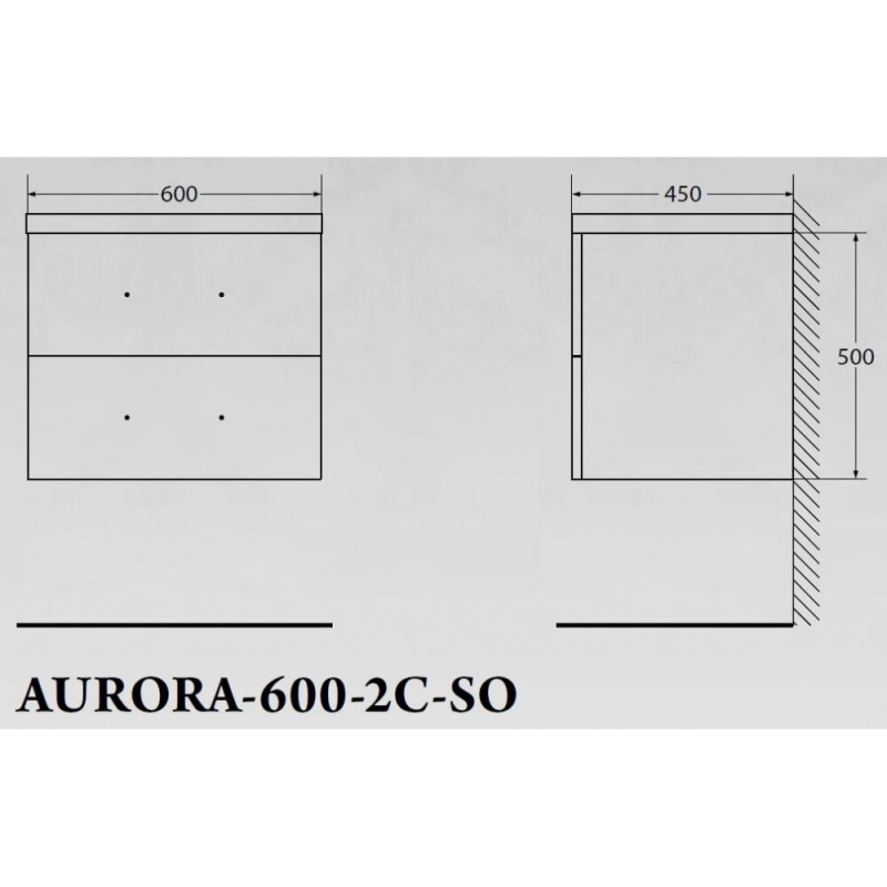 Тумба под раковину BelBagno Aurora AURORA-600-2C-SO-MV подвесная (2 ящ.)