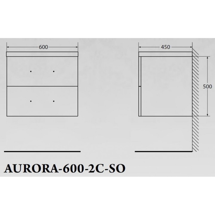 Тумба под раковину BelBagno Aurora AURORA-600-2C-SO-MV подвесная (2 ящ.)