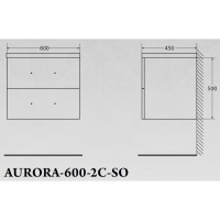 Тумба под раковину BelBagno Aurora AURORA-600-2C-SO-PB подвесная (2 ящ.)