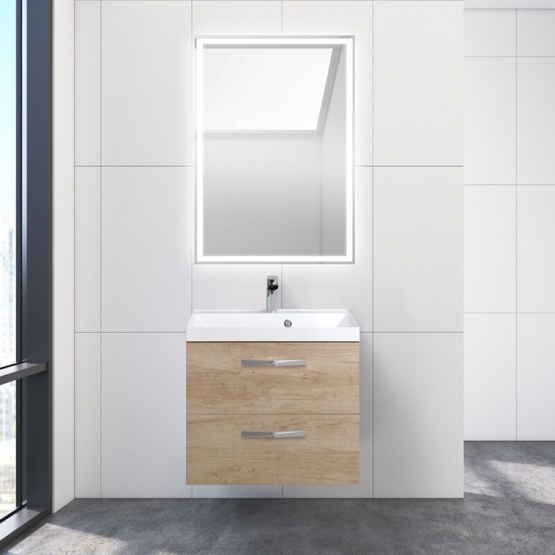 Тумба под раковину BelBagno Aurora 60 см, подвесная, цвет Rovere Nebrasca Nature, Aurora-600-2C-SO-RNN
