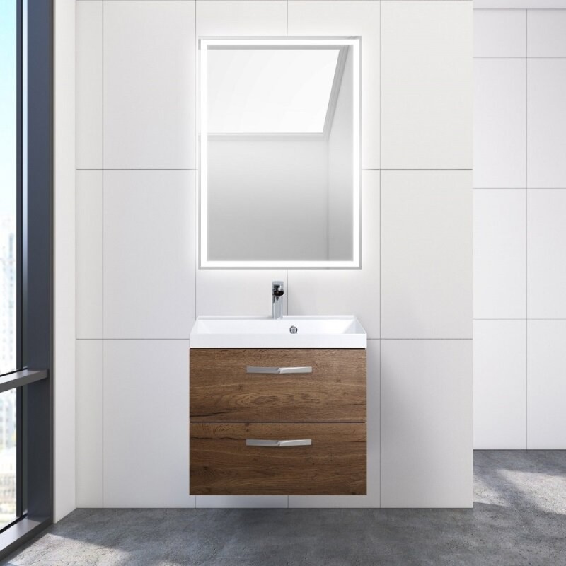 Тумба под раковину BelBagno Aurora 60 см, подвесная, цвет Rovere Tabacco, Aurora-600-2C-SO-RT