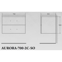 Тумба под раковину BelBagno Aurora AURORA-700-2C-SO-RNN 70 см, подвесная, цвет дуб натуральный (rovere nebrasca nature)