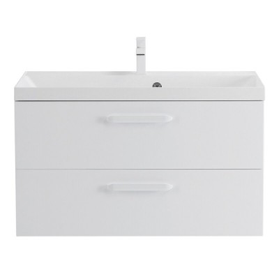 Тумба под раковину BelBagno Aurora 80 см, подвесная, цвет Bianco Lucido, Aurora-800-2C-SO-BL