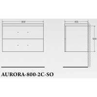Тумба под раковину BelBagno Aurora AURORA-800-2C-SO-PP подвесная (2 ящ.)
