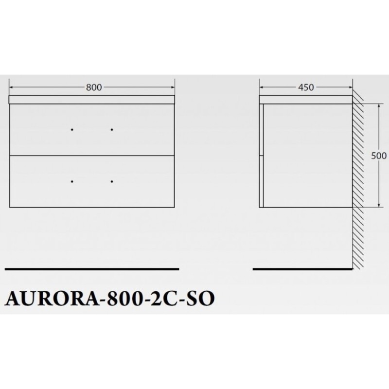 Тумба под раковину BelBagno Aurora AURORA-800-2C-SO-RGB подвесная (2 ящ.)