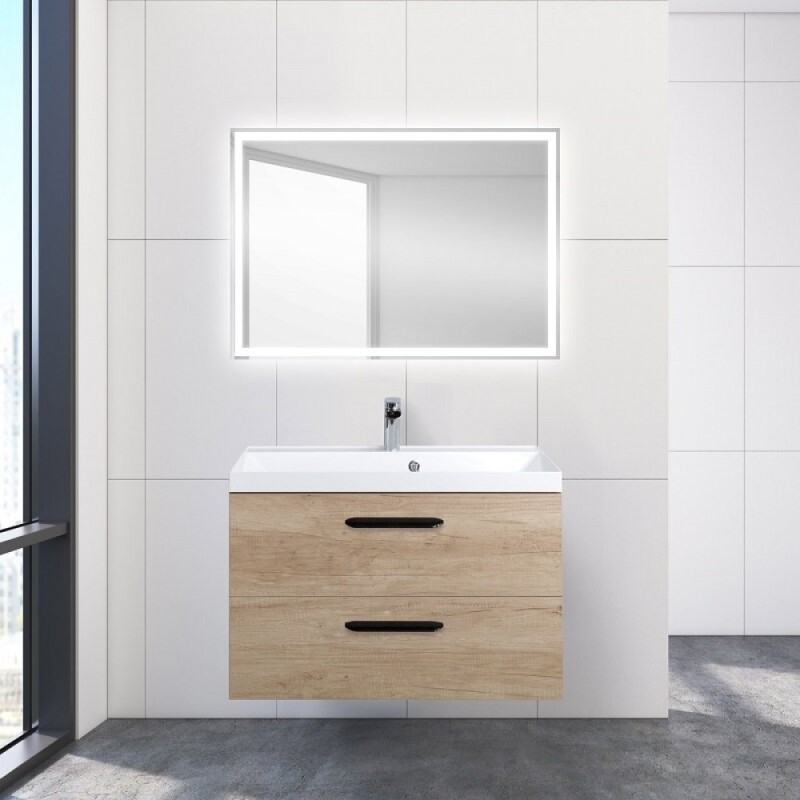 Тумба под раковину BelBagno Aurora 80 см, подвесная, цвет Rovere Nebrasca Nature, Aurora-800-2C-SO-RNN