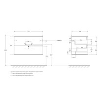 Тумба под раковину BelBagno Aurora 80 см, подвесная, цвет Rovere Tabacco, Aurora-800-2C-SO-RT