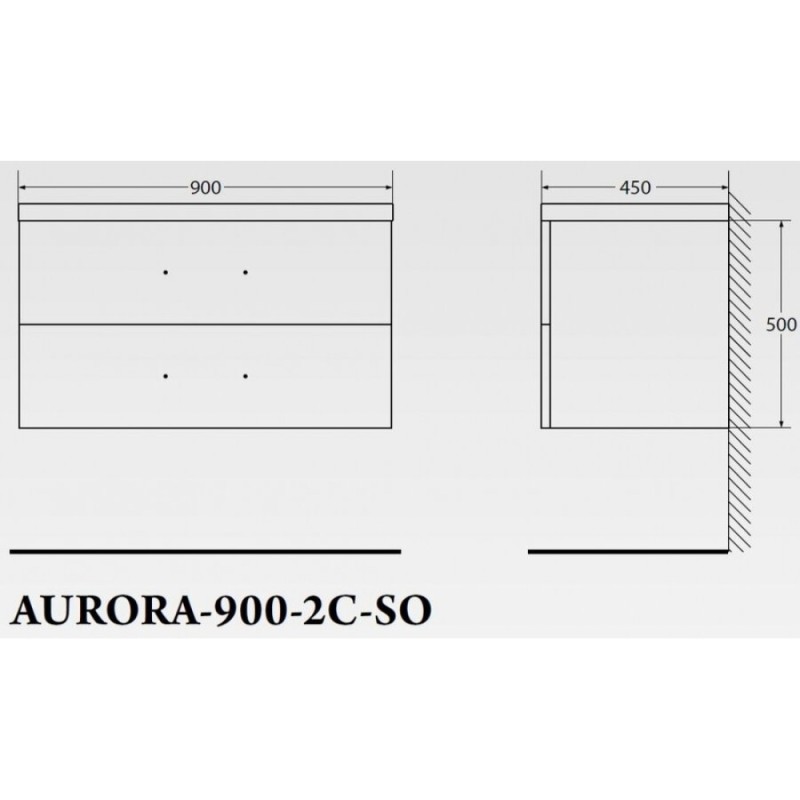 Тумба под раковину BelBagno Aurora AURORA-900-2C-SO-BO подвесная (2 ящ.), белый матовый