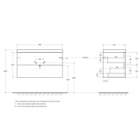 Тумба под раковину BelBagno Aurora 90 см, подвесная, цвет Rovere Tabacco, Aurora-900-2C-SO-RT