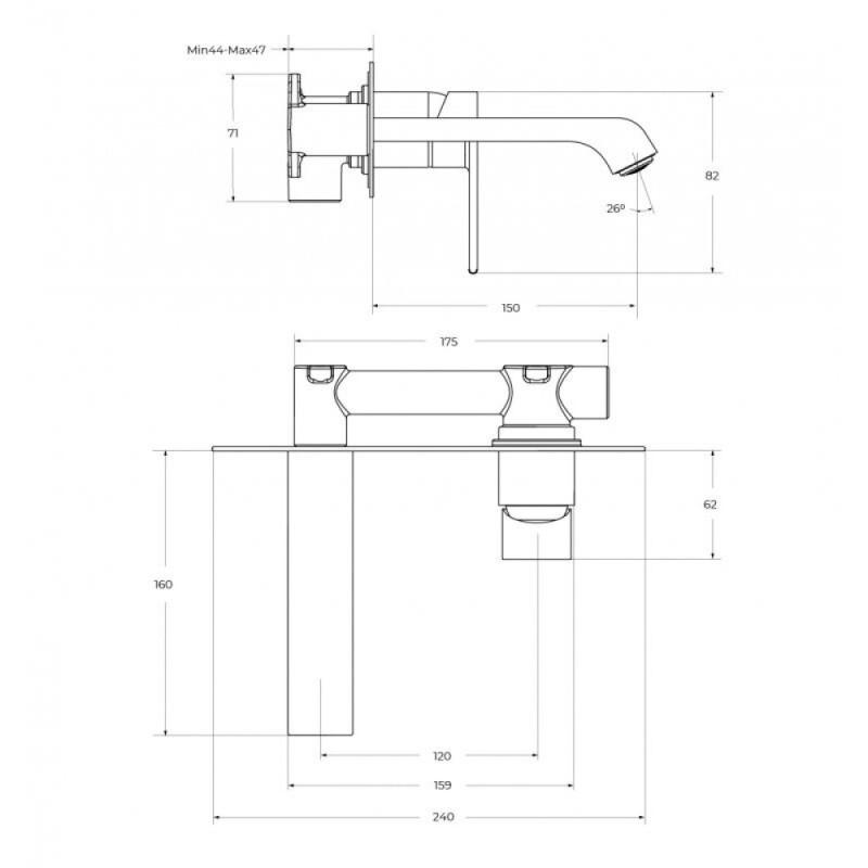Смеситель для раковины BelBagno AURORA-BLVM-CRM-W0, цвет хром