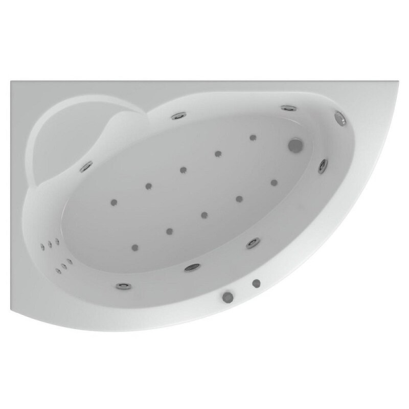 Ванна акриловая Aquatek Аякс 2 AYK170-0000005, 170 x 110 см, с каркасом, левая, белая