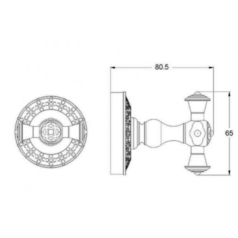 Крючок двойной Zorg Antic AZR 02 SL, цвет серебро