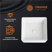 Раковина накладная Orange, без перелива, белый, B02-385W