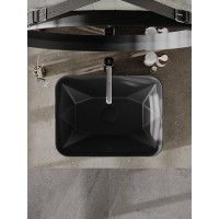 Раковина накладная Orange, без перелива, черный матовый, B02-460MB