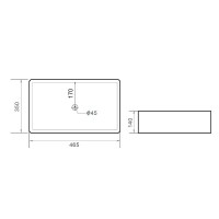 Раковина накладная Orange, без перелива, белый, B02-460W