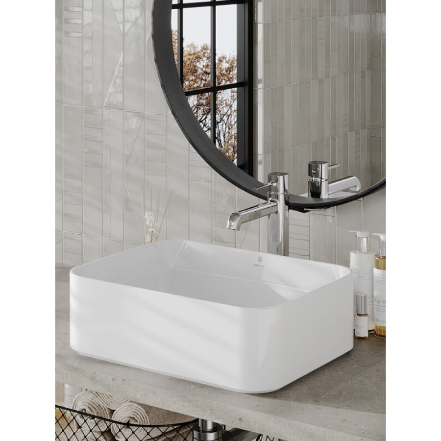Раковина накладная Orange, без перелива, белый, B02-460W