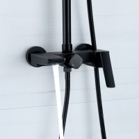 BOND B02-9488 Душевая система черная с тропическим душем и смесителем с изливом