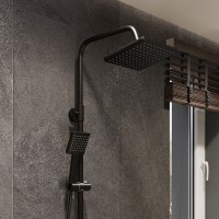 BOND Куб B02-9988 Верхний душ черного цвета 215*215мм с силиконовыми форсунками
