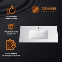 Раковина встраиваемая Orange, с переливом, белый, B03-1000W